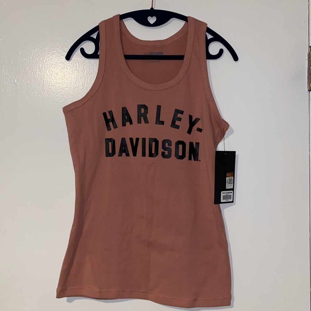 BNWT Harley-Davidson® Women's Ultra Classic Racer Font Knit Tank || Ash Rose